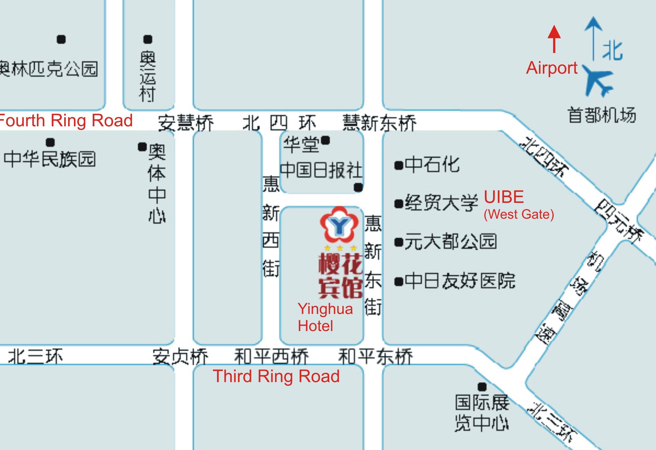 Yinghua Hotel Map